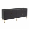 Manhattan Comfort DUMBO 6-Drawer Double Low Dresser in Black DR003-BK